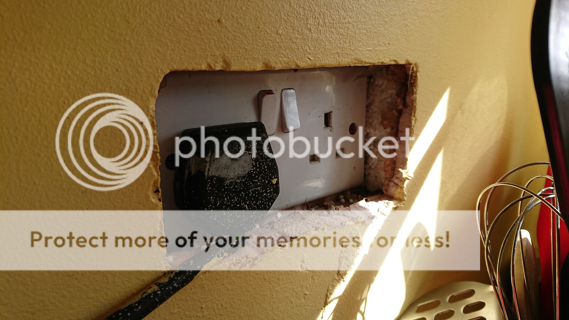 Electrical sockets recessed into wall boards.ie